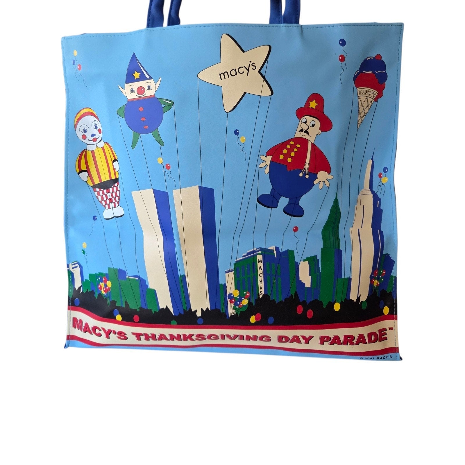 2001 Macy's 75th Thanksgiving Parade Tote - World Trade Center Background - New