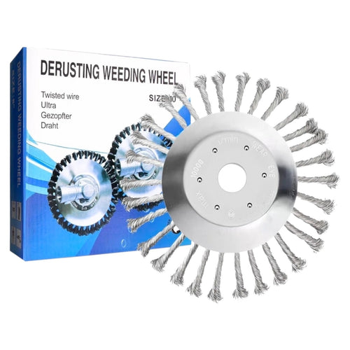 10 Inch Derusting Weeding Wheel Steel Wire Rotary Weed Brush Cutter Trimmer Head