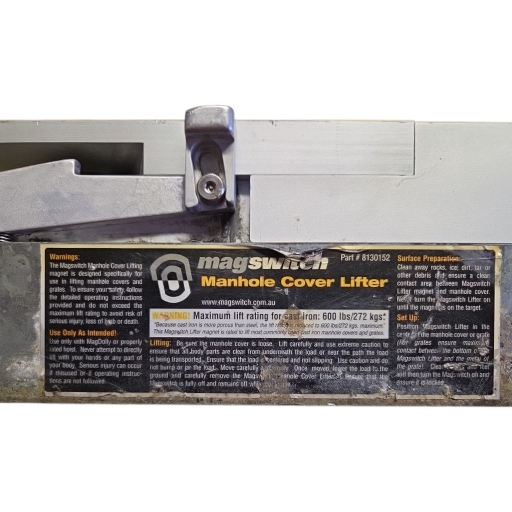Magswitch ON/OFF Magnetic Lifting Magnet Manhole Cover Lifter 600 Lb Cap. Tested