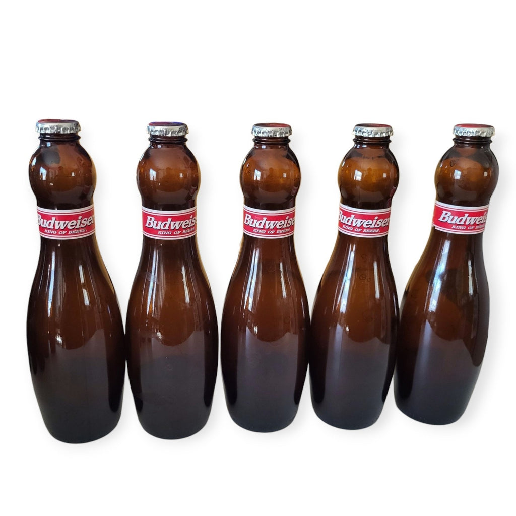 Vintage Complete Bowling Pin Set Budweiser & Bud Light Bottles - Born Aug 2007