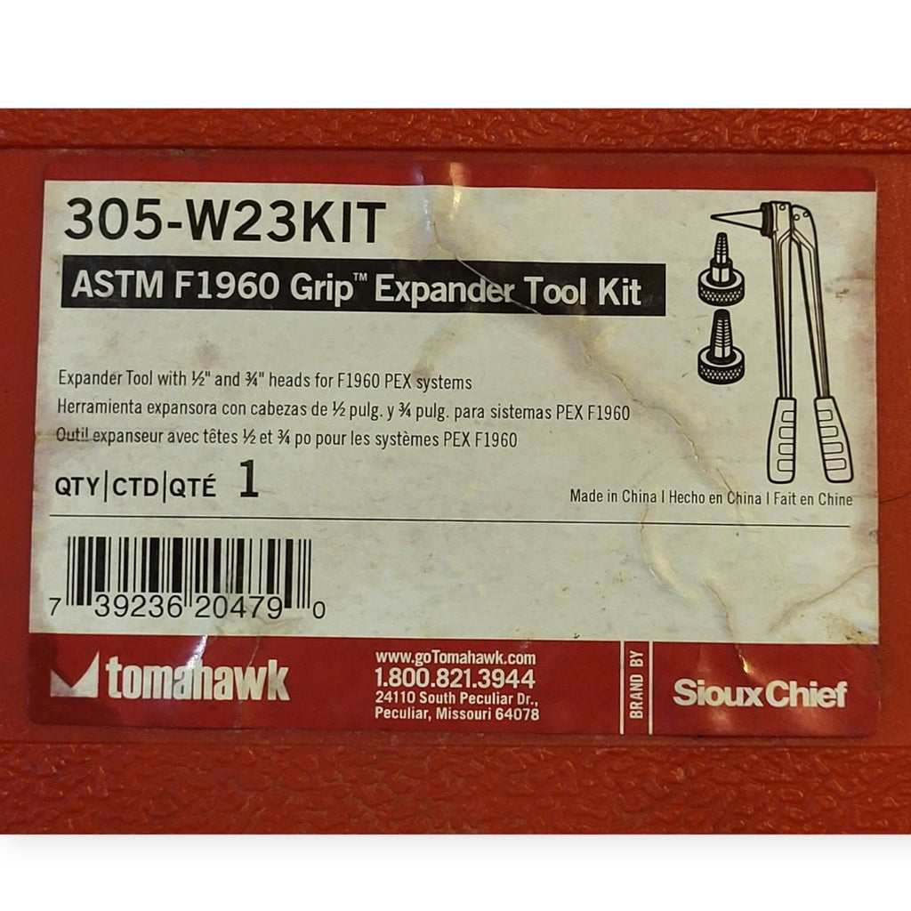 Tomahawk 305-W23KIT ASTM F1960 Grip Expander Tool Kit 1/2" 3/4"