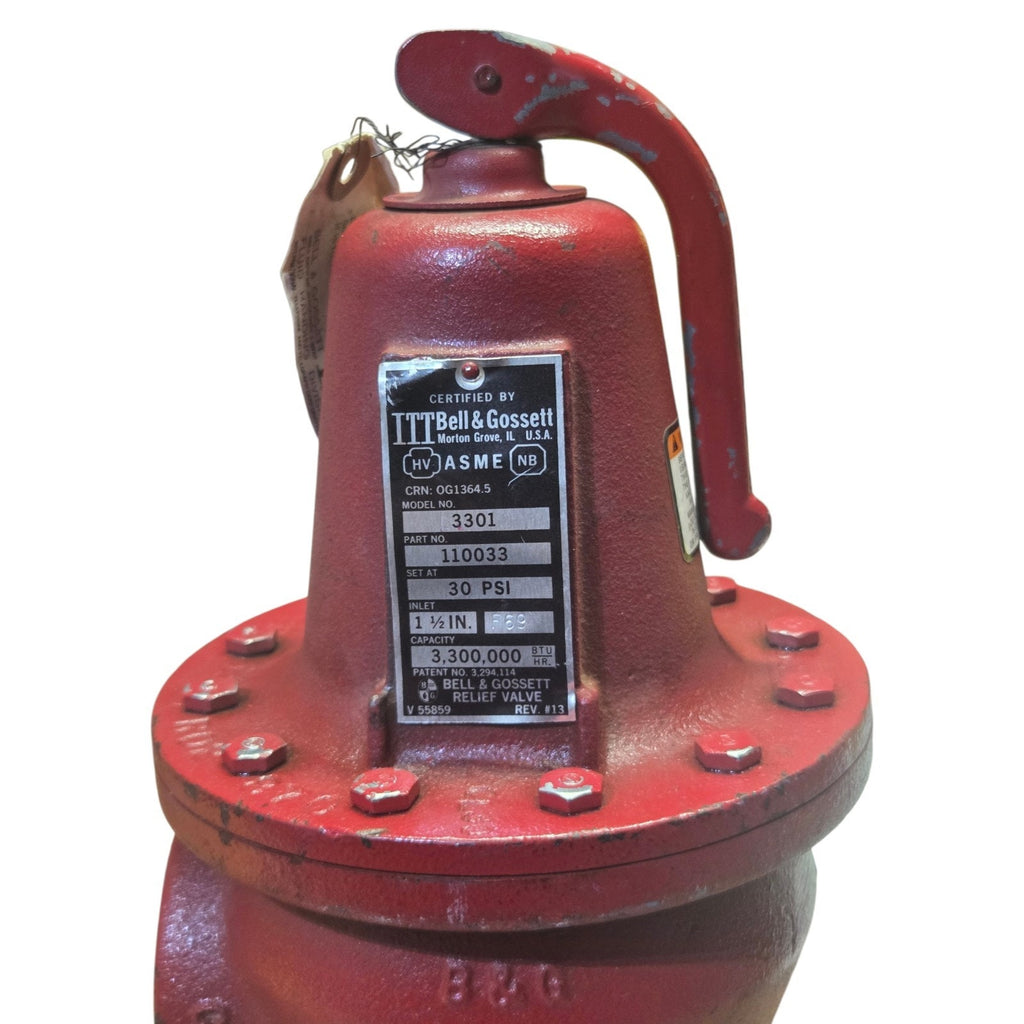Bell & Gossett 3301 safety relief valve for boilers 1-1/2" inlet 2" *Untested*