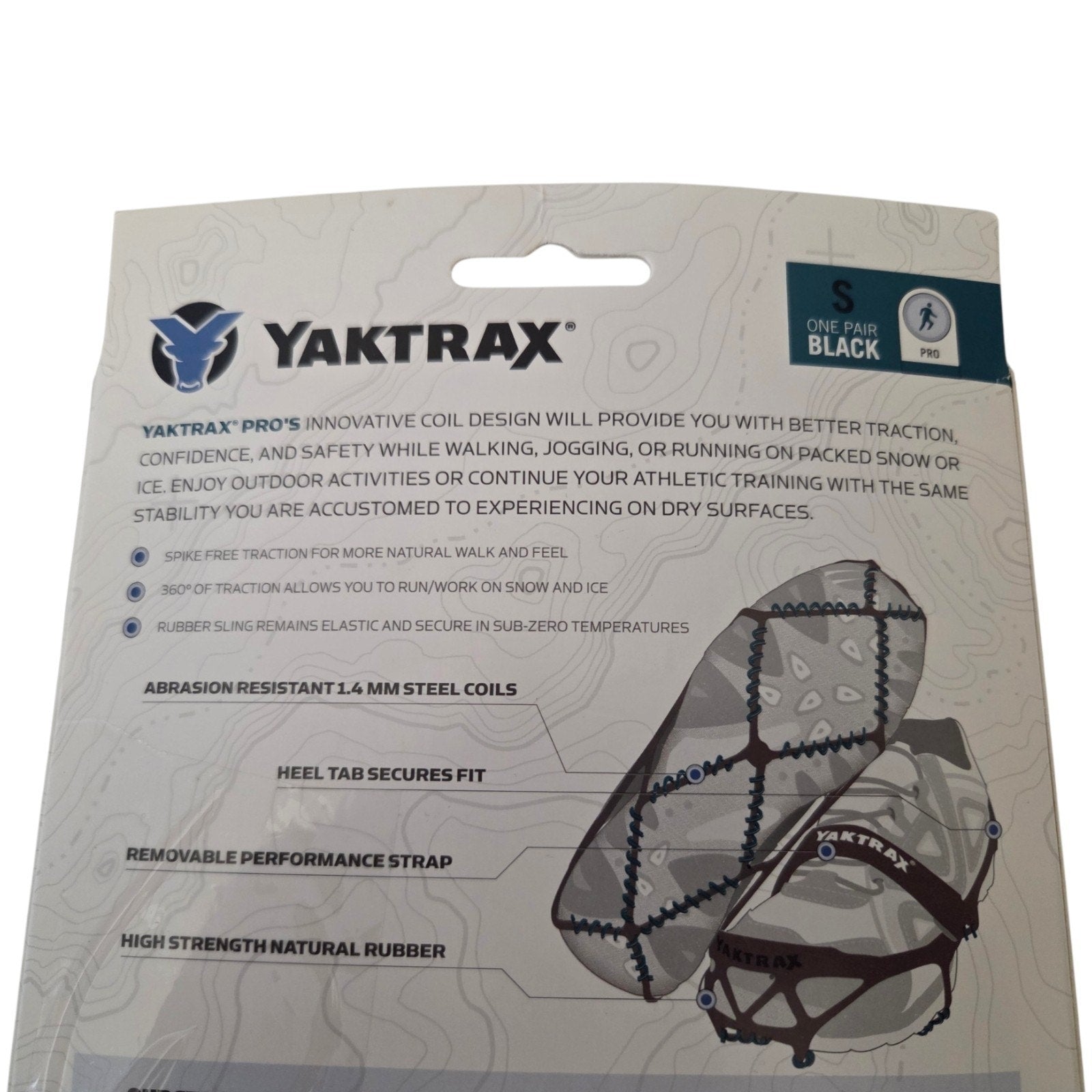 Yaktrax Pro Traction Device Black Size Small US Men's 5-8.5 Women's 6.5-10