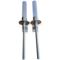 SET OF 2 PHOENIX DAY COMPANY 31 INCH MODERN DESIGN GLASS WALL SCONE BRUSH NICKLE