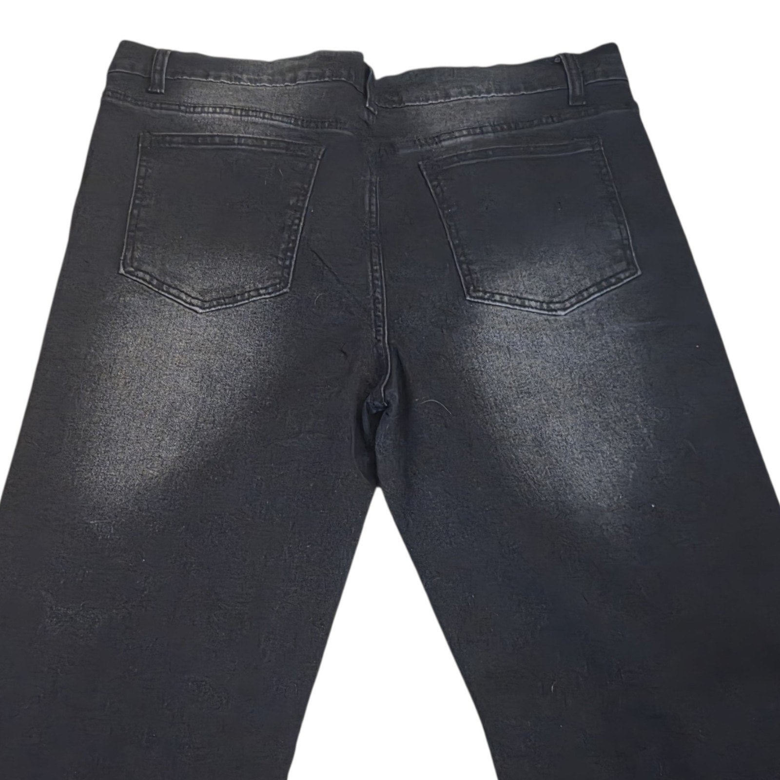 Jeans Mens 16Y Black Straight Distressed Smiley Emoji Patch Streetwear