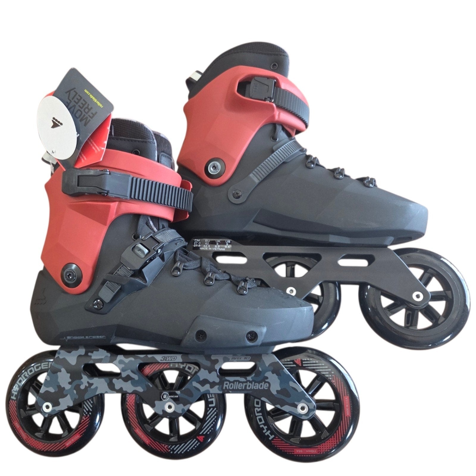 ROLLERBLADE Twister 110 Black/Red Skates Size 9/9.5 US