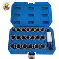 21Pc Master Lock Wheel Nut Stud Key Set BMW Removal Lug Nuts Locking Socket LN